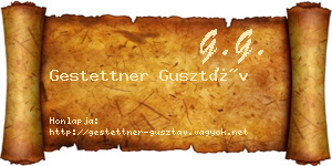 Gestettner Gusztáv névjegykártya